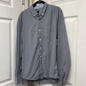 American Eagle Outfitters Blue & White Check Classic Fit Shirt Large